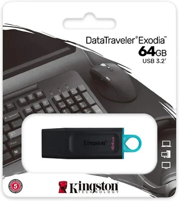 Kingston 64GB DataTraveler Exodia USB Flash Drive USB 3.2 Gen 1, Protective Cap - Image 1 of 4