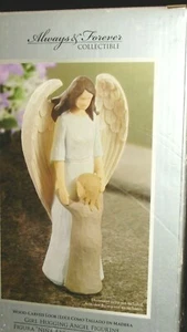 Girl Hugging Angel Figurine - Picture 1 of 6
