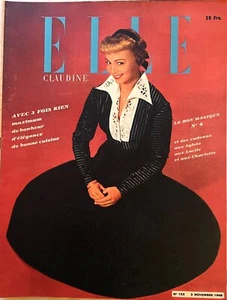 ELLE CLAUDINE Magazine n° 153 du 2 Novembre 1948 ancienne revue de mode couture - Picture 1 of 5