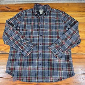 LL Bean Hemd Herren Large grau Stewart Scotch kariert Flanell traditionelle Passform - Bild 1 von 10