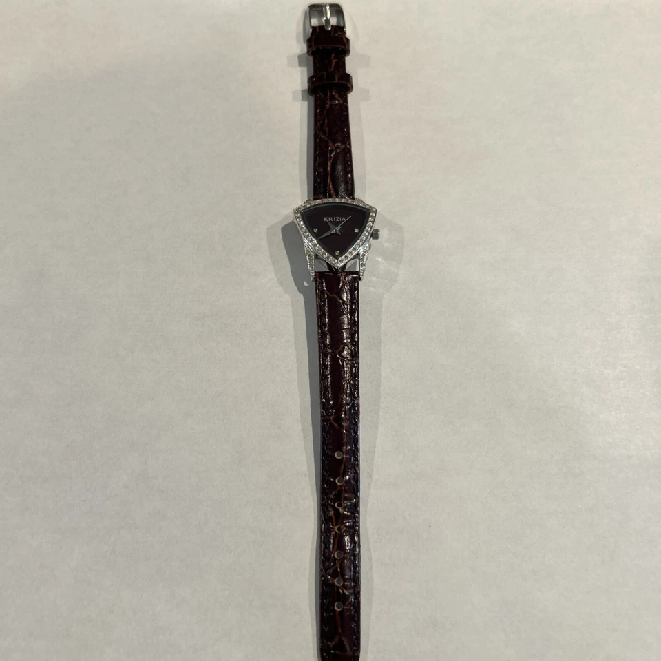 KRIZIA Brown Leather 54 Diamonds Watch  Foto 1 de 4