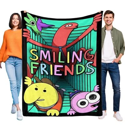 Smiling Friends Super Soft Flannel Throw Blanket for Bed Sofa All Season Gifts - Image 1 of 4