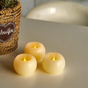 Flameless round Candles Battery Operated, Real Wax LED Decorative Ball Candles, - Picture 1 of 7