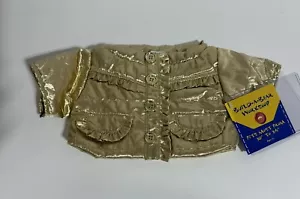 Build A Bear - Shinny Gold Ruffle Jacket Coat 2009 retired Puffer NWT - Picture 1 of 5