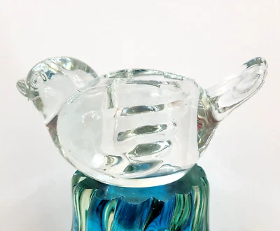 Candelabro votivo transparente Indiana Glass Bird de colección años 80 4-5" 1,5 lb Foto 1 de 4