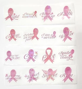 64 kleine BRUSTKREBS-Aufkleber (16 verschiedene) Scrapbooking Kartenbasteln Basteln - Bild 1 von 1