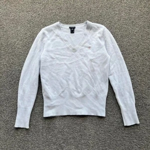Light Blue Wool V Neck Sweater GANT Womens Size L - Picture 1 of 4