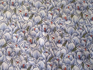 1 YARD BLUE IRIS'S ALLOVER 100% COTTON FABRIC OOP - Picture 1 of 3