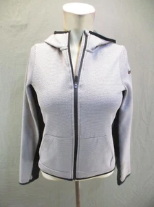 NIKE DRI-FIT Size L Girls Gray Full Zip Fleece Lined Pocket Athletic Jacket 835 - Picture 1 of 10