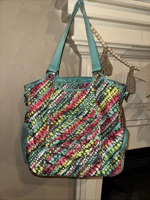 Thirty-One 31 All Pro Tote Pool Beach Gym Yoga Travel Diaper Bag Graffiti Dot  - Image 1 of 4