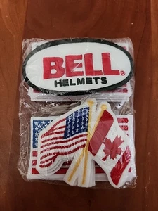 Vintage Bell Helmet Patches With Flags Set New - Picture 1 of 4