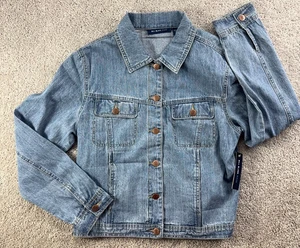Bill Blass Jeans Denim Jacket Women's Medium Light Wash Button Up VTG NWT - Picture 1 of 10