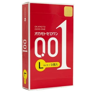 Condones Okamoto 001 tamaño L Zero One grandes ultrafinos 0,01 mm Japón caja de 3 - Imagen 1 de 2