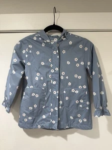 Miles The Label Jacket Girls 6X Blue Floral Rain Jacket Outdoor Hooded Play - Picture 1 of 10