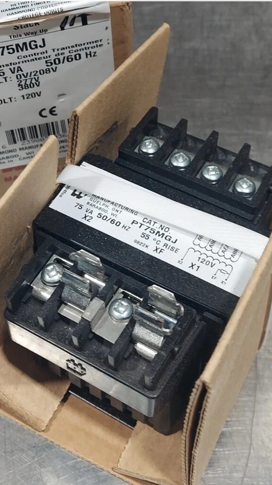Transformador de control HAMMOND PT75MGJ. 75 VA, 50/60 Hz.  208/277/380 VAC Foto 1 de 1