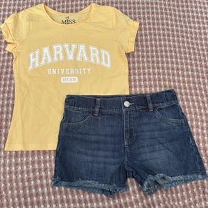 Age 7-8 Years New Denim Shorts & New Top - Picture 1 of 2
