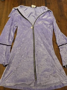 Hot Topic Serious Brand Damen Crushed Velvet lila Zauberer Reißverschluss Y2k Kleid - Bild 1 von 10