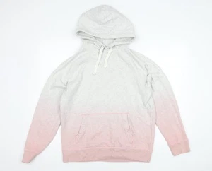 Hollister Women's Pink and Grey Pullover Hoodie L - Picture 1 of 12