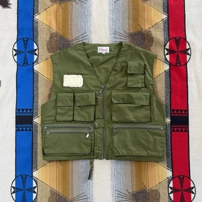 Chaleco de pesca con mosca Orvis vintage para hombre talla mediana verde multi bolsillo excelente Foto 1 de 4