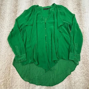 Camicetta donna Chico’s Black Label 100% seta verde bottoni davanti 1 (M) - Foto 1 di 9