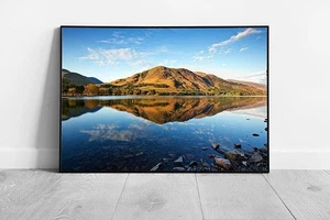 Serene Buttermere Lake Reflection: English Lake District Framed Landscape Wall - Picture 1 of 10