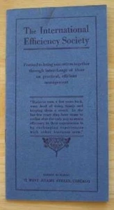 THE INTERNATIONAL EFFICIENCY SOCIETY 1914 - Picture 1 of 1