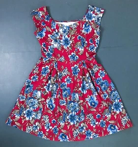 Abito Gilli Marrone Blu Floreale Taglia S Cowgirl Retro Mod Romance Rustico - Foto 1 di 5