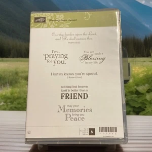 Stampin Up “Blessings From Heaven” Cling Stamp Set Of 6 Peace Sympathy Prayers. - Picture 1 of 4
