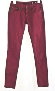 EUC Miss Me Pink Purple Denim Skinny Jeans Gems Studs Embroidered Bling Woman 25 - Picture 1 of 10