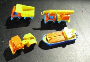 Lot of 4 Vintage W Germany Small Plastic Trucks and Ship 2 1/4" Long - Picture 1 of 2