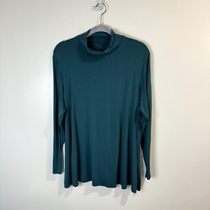 Lane Bryant Pine Green Mock Neck Turtleneck Size 18/20 Plus Stretch Layer Shirt