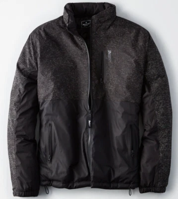 Chaqueta reflectante para hombre American Eagle AEO cuello falso claro grande negra - Nueva Foto 1 de 4