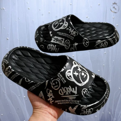 Almohada antideslizante de EVA diapositivas con estampado de letras y dibujos animados sin cordones para ducha en el hogar Foto 1 de 4