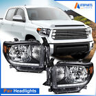 For 2014-2021 Toyota Tundra Black Left & Right LED Strip Headlight Assembly Pair Ford Flex