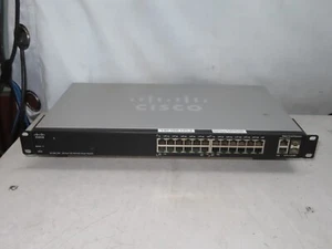 Cisco SF200-24P 24-Port 10/100 RJ-45 PoE Managed Smart Switch Network 1Gbps - Picture 1 of 4