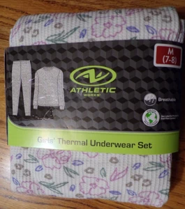 Athletic Works Floral~Thermal Underwear SET~Girl's MEDIUM (7-8)~NEW in Pkg. - Picture 1 of 2