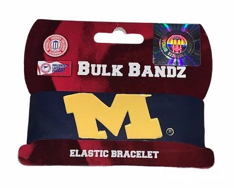 Michigan Wolverines Bulk Bandz NCAA Team Bracelet NEW!! Cover
