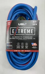 US Wire & Cable 99025 25' 12/3 SJEOW Extreme -94F Extension Cord MADE IN USA - Picture 1 of 3