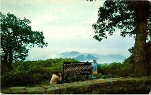 Carte postale vieux chiffon vue caméra couple parc national de Shenendoah Virginie A17
