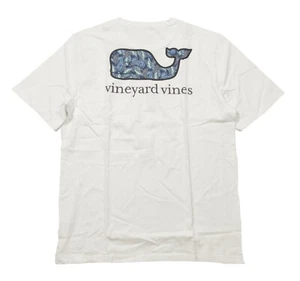 Vineyard Vines Boys White Cap Seahorse & Conch Shell Whale S/S Pocket T-Shirt - Picture 1 of 3