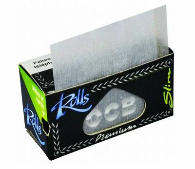 OCB Black Slim Rolls Rips Premium Thin Smoking Rolling Papers Skins 1 3 6 24 Box - Image 1 of 4