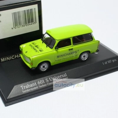 MINICHAMPS TECHNO CLASSICA ESSEN TRABANT P 601 S UNIVERSAL 1985 SHILFG TRA000001 - Immagine 1 di 4
