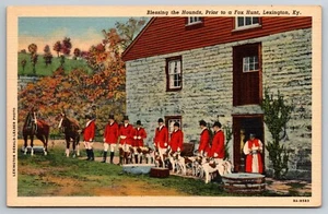 Blessing The Hounds Fox Hunt Lexington KY Kentucky Vintage Antique Postcard B8 - Picture 1 of 2