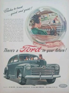 1946 Ford Motor Company Stampa annuncio, berlina rigida verde. - Foto 1 di 1