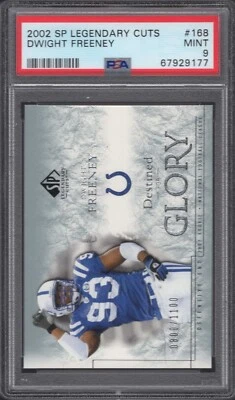 2002 DWIGHT FREENEY SP LEGENDARY CUTS RC /1100 PSA 9 #168 COLTS HOF LOW POP - Image 1 of 2