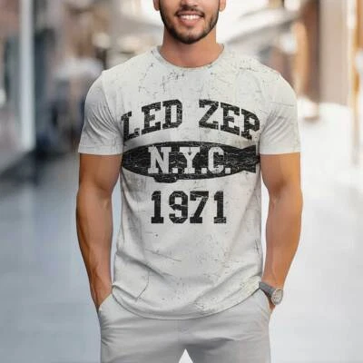 Mens Led Zeppelin NYC 1971 Crackle T-shirt XL - Image 1 of 2