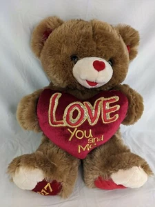 Dan Dee Snowflake Bear Plush Brown 2017 18 Inch Love You Me Heart Stuffed Animal - Picture 1 of 10