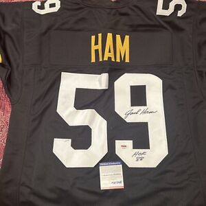 Autographed/Signed Jack Ham HOF 88 Pittsburgh Black Football Jersey PSA COA