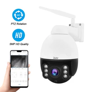 JideTech 5MP Security PTZ Camera Outdoor 5X Optical Zoom with Two Way Audio - Picture 1 of 10
