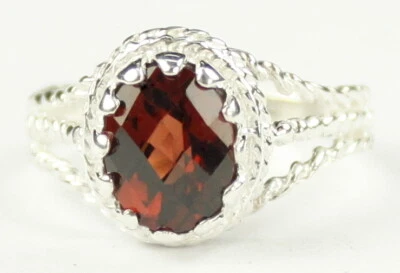 MOZAMBIQUE GARNET Sterling Silver Ladies Ring -Handmade • SR070 - Image 1 of 2